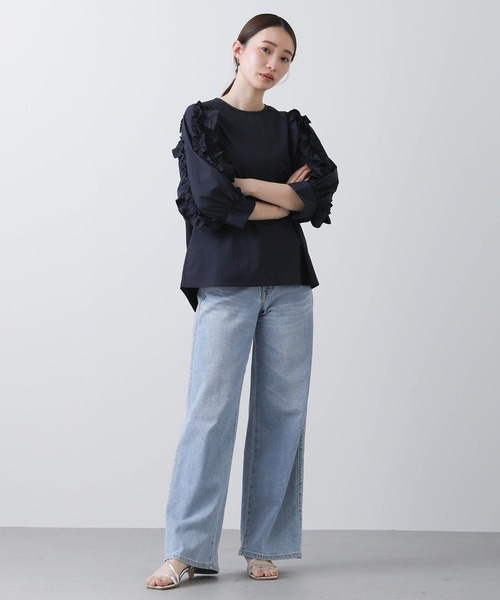 「Gready Brilliant」 「AuieF」7分袖ブラウス 38 ダークネイビー レディース_画像5