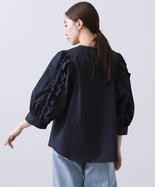 「Gready Brilliant」 「AuieF」7分袖ブラウス 38 ダークネイビー レディース_画像7