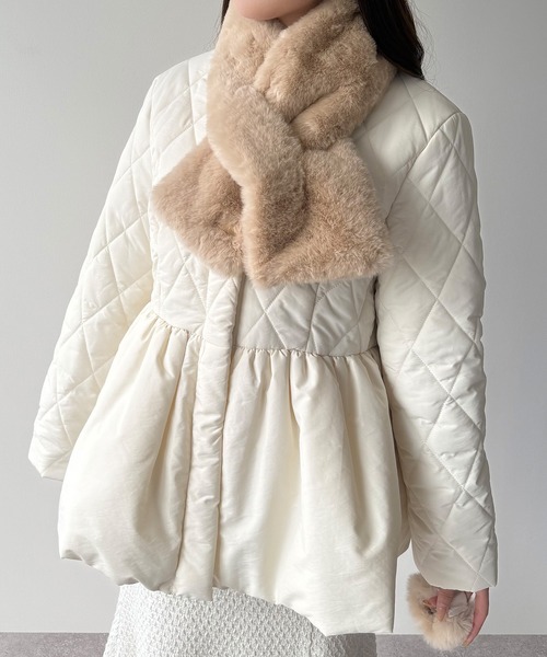 mipiarl マフラー ストール 2WAYフェイクファーマフラー レディース