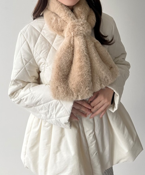 mipiarl マフラー ストール 2WAYフェイクファーマフラー レディース