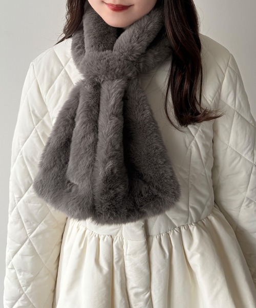 mipiarl マフラー ストール 2WAYフェイクファーマフラー レディース