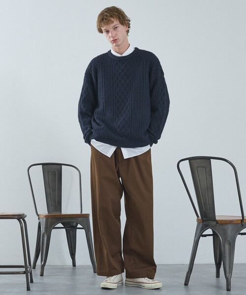 ABAHOUSE（アバハウス） チノパン 2タック チノワイドパンツ