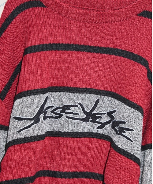 セーター ニット Tenga x Y.E.S Stripe Knit Pullover Red メンズ レディース
