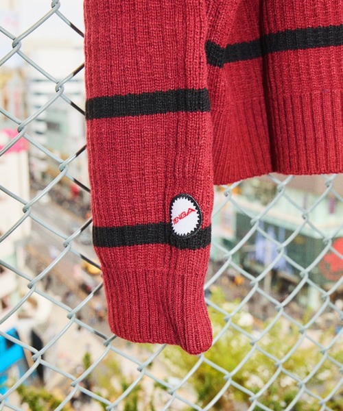 セーター ニット Tenga x Y.E.S Stripe Knit Pullover Red メンズ レディース