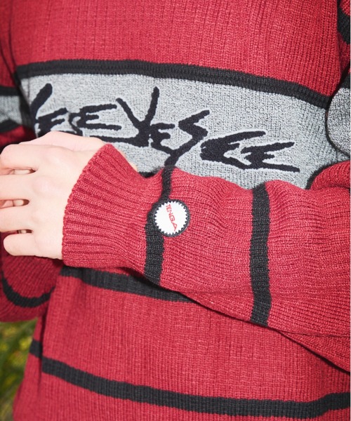 セーター ニット Tenga x Y.E.S Stripe Knit Pullover Red メンズ レディース