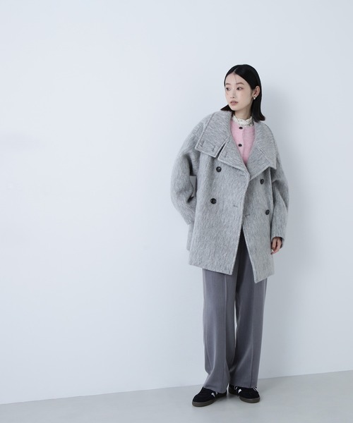 ナチュラルビューティーベーシック　スタンドネックシャギーミディコート Oggi掲載】スタンドネックシャギーミディコート | NATURAL BEAUTY