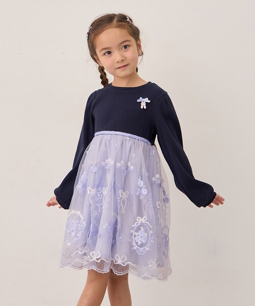 ANY（エニィ） ワンピース バレエ刺繍チュールワンピース キッズ 子供