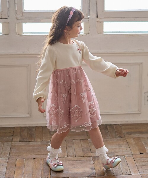 ANY（エニィ） ワンピース バレエ刺繍チュールワンピース キッズ 子供