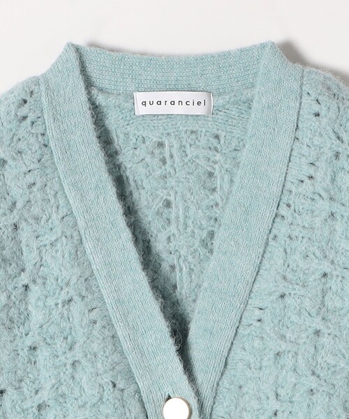 quaranciel カーディガン quaranciel:「手洗い可能」透かし編み V