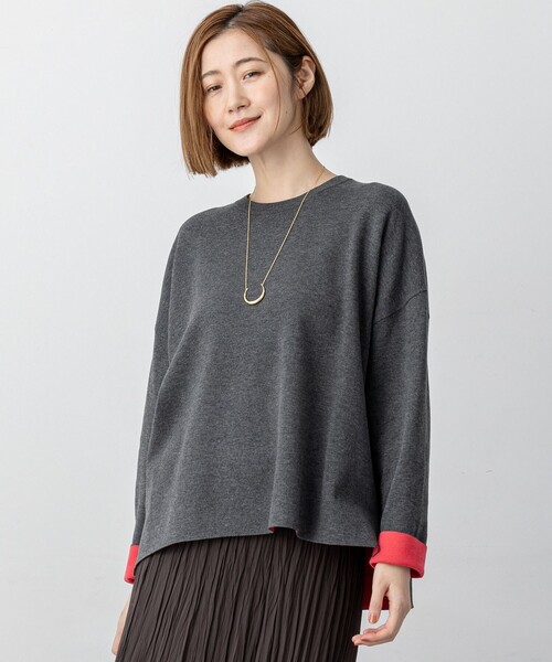 23区（ニジュウサンク） ニット セーター 「洗える」ダブルフェイス