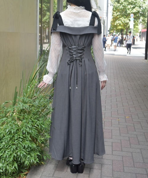 新品タグ付きアンプーファムのワンピース（38） axes femme（アクシーズ ファム） ワンピース ショルダーリボン