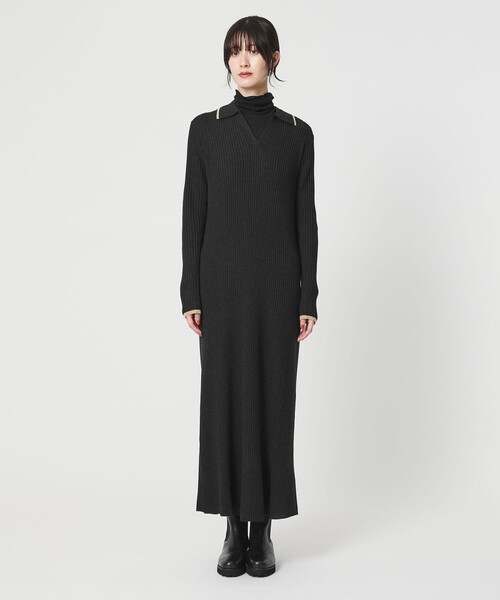 ＜UNITED ARROWS＞W リブ ニットワンピース B ベルスリーブ UNITED ARROWS（ユナイテッドアローズ）の「＜UNITED ARROWS＞W リブ