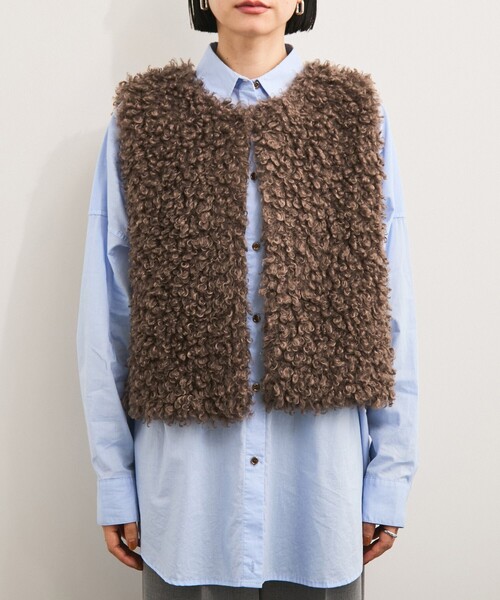 LE CERCLE par rope' ベスト ジレ プードルボアベスト レディース