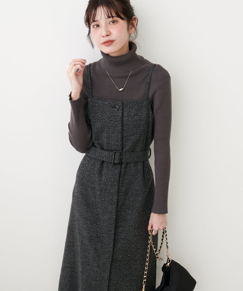 「natural couture」 キャミソールワンピース FREE ブラック レディース_画像2