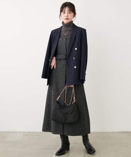 「natural couture」 キャミソールワンピース FREE ブラック レディース_画像3