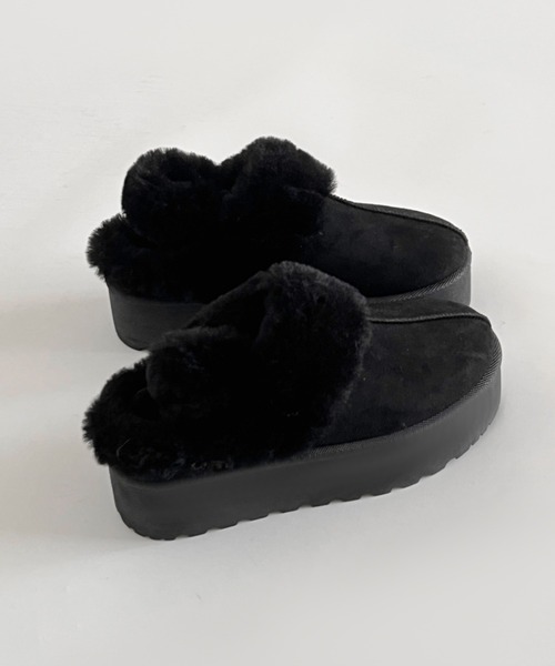 Shoes in Closet（シュークロ） スリッポン 軽量厚底 2WAY ファー
