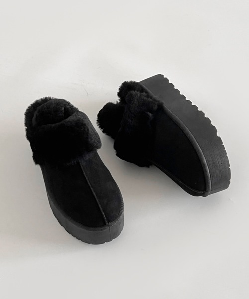 Shoes in Closet（シュークロ） スリッポン 軽量厚底 2WAY ファー