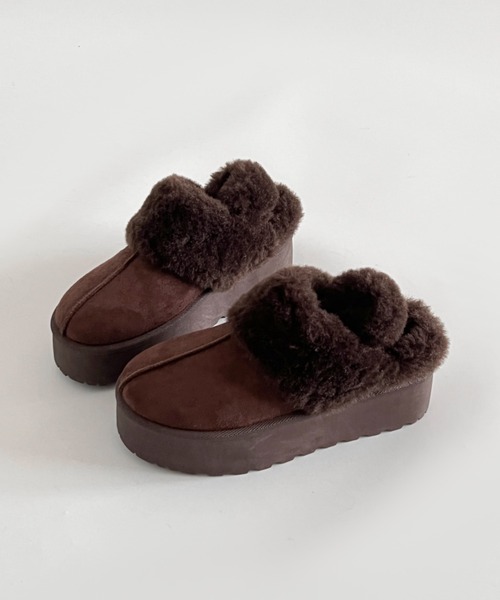 Shoes in Closet（シュークロ） スリッポン 軽量厚底 2WAY ファー