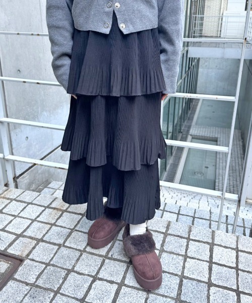 Shoes in Closet（シュークロ） スリッポン 軽量厚底 2WAY ファー