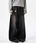 ワイドパンツ ジーンズ モンスーンデニム ワイ...の詳細画像3