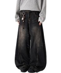 ワイドパンツ ジーンズ モンスーンデニム ワイ...の詳細画像5