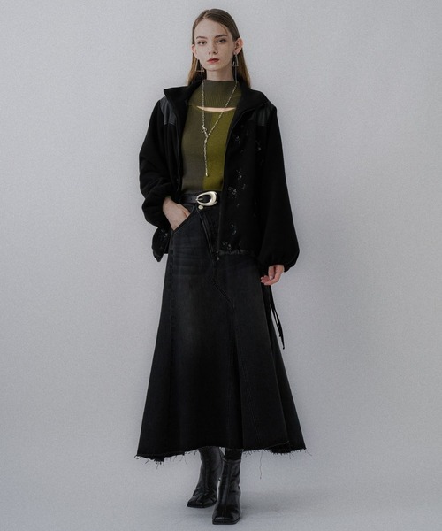 HARE（ハレ） ニット セーター フロントアキマルチカラータイトニット