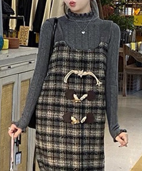 ニット セーター スリムリブ編み ハイネック 春ニット / ベーシック韓国 Y2K 美シルエット レディース | lulufa | 13