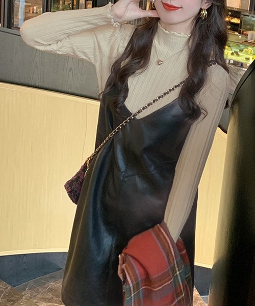 ニット セーター スリムリブ編み ハイネック 春ニット / ベーシック韓国 Y2K 美シルエット レディース | lulufa | 26