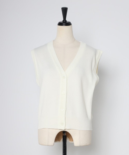 「Bonjour Sagan」 「ANDSEARCH」ニットベスト FREE オフホワイト レディースの画像2