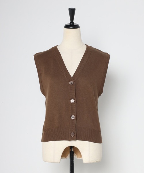 「Bonjour Sagan」 「ANDSEARCH」ニットベスト FREE オフホワイト レディースの画像3