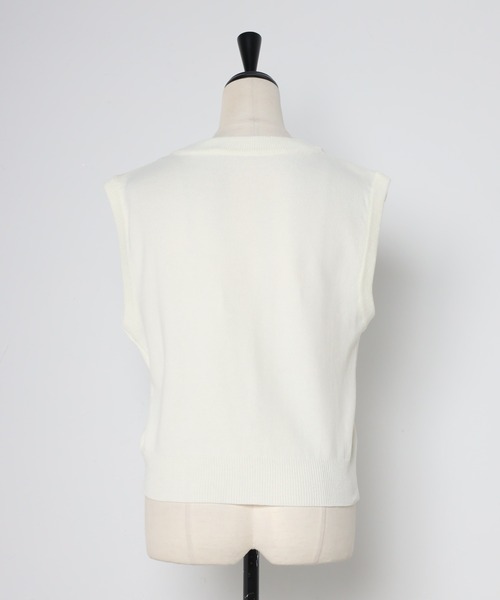 「Bonjour Sagan」 「ANDSEARCH」ニットベスト FREE オフホワイト レディースの画像6