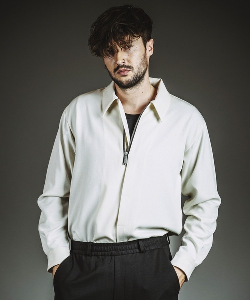 NO ID.（ノーアイディー） シャツ 「NO ID.」Fly-Front Half Zip Shirt