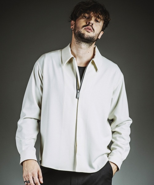 NO ID.（ノーアイディー） シャツ 「NO ID.」Fly-Front Half Zip Shirt