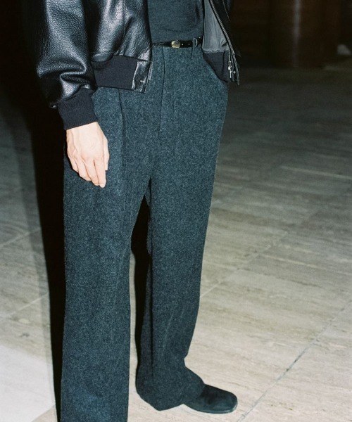 LIDNM WOOL FLEECE TUCK PANTS L リドム　α LIDnM（リドム） スラックス WOOL FLEECE SLACKS メンズ : ZOZOTOWN