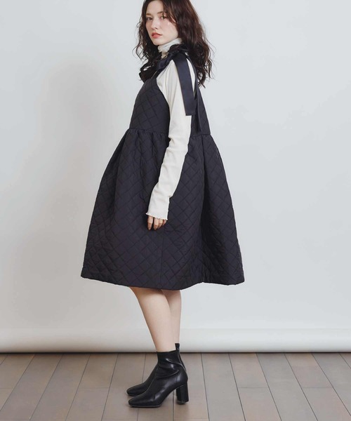 PICCIN PERLA ワンピース キルティングリボンミニワンピース