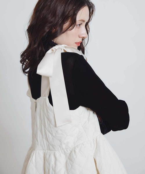 PICCIN PERLA ワンピース キルティングリボンミニワンピース