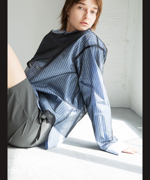 「enchainement」 長袖シャツ フリー グリーン レディース_画像9