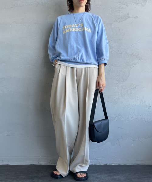 AMERICANA（アメリカーナ） 7分袖カットソー ONE SIZE チャコール