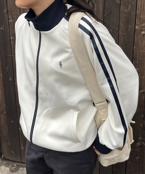 「BROKEN BASE」 ジャージブルゾン LARGE アイボリー メンズ_画像6