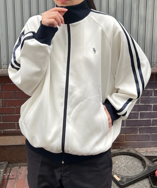 「BROKEN BASE」 ジャージブルゾン LARGE アイボリー メンズ_画像9