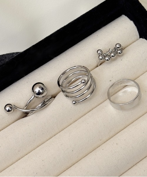 MASHIRO 指輪 リング ニュアンスデザインマルチリングセット 4点セット