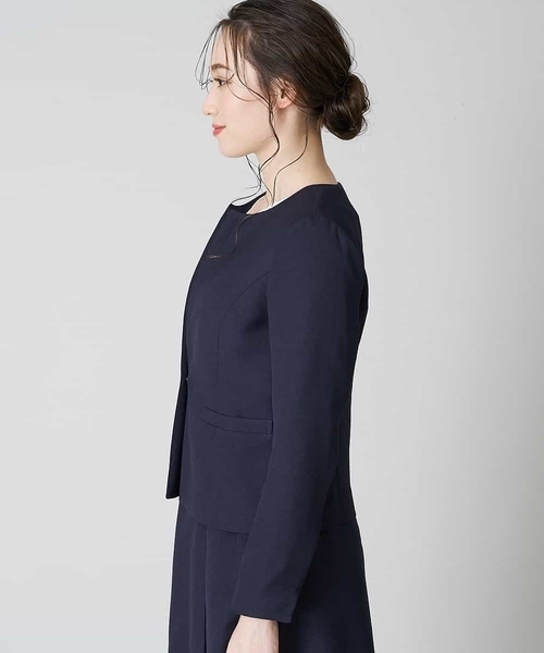 「OFUON le MK」 ノーカラージャケット 38 ベージュ レディース_画像2