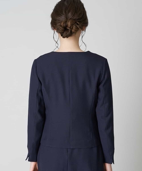 「OFUON le MK」 ノーカラージャケット 38 ベージュ レディース_画像8