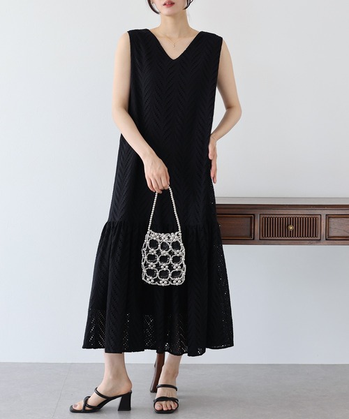 「BLUEEAST」 ノースリーブワンピース MEDIUM ブラック レディース_画像3