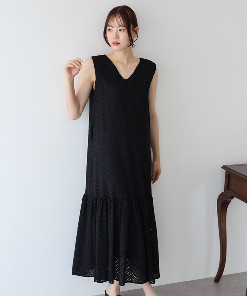 「BLUEEAST」 ノースリーブワンピース MEDIUM ブラック レディース_画像6