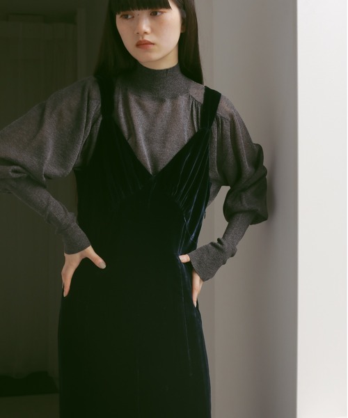 「CASA FLINE」 長袖ニット FREE チャコールグレー レディース_画像3