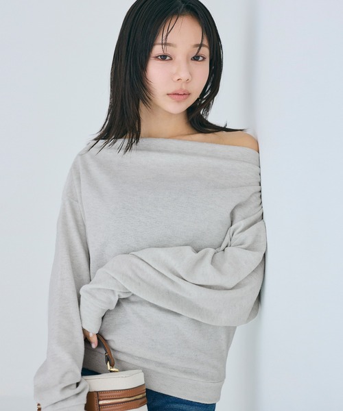 coca（コカ） tシャツ 微起毛オフショルダートップス レディース 