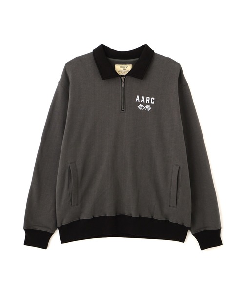 トレーナー/スウェット andersson bell 22aw HALF ZIP-UP TOP Andersson Bell - ADSB Half Zip-Up Emblem Sweater - Blue | UP THERE
