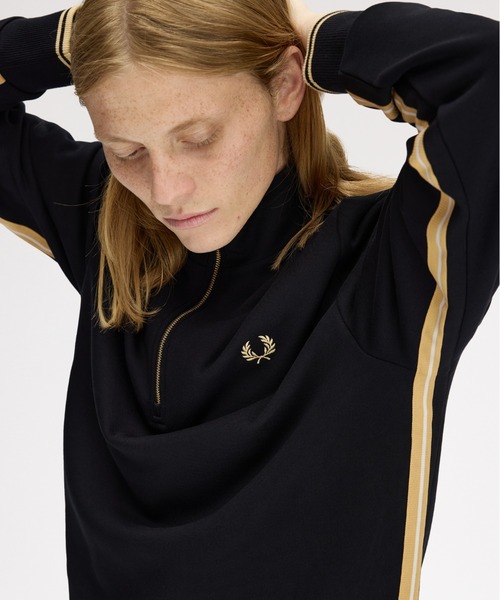 トレーナー スウェット Stripe Tape Half Zip Sweatshirt／ストライプテープハーフジップスウェットシャツの画像