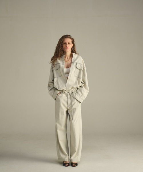 「kha:ki」 デニムジャケット 2 グレー レディース_画像2